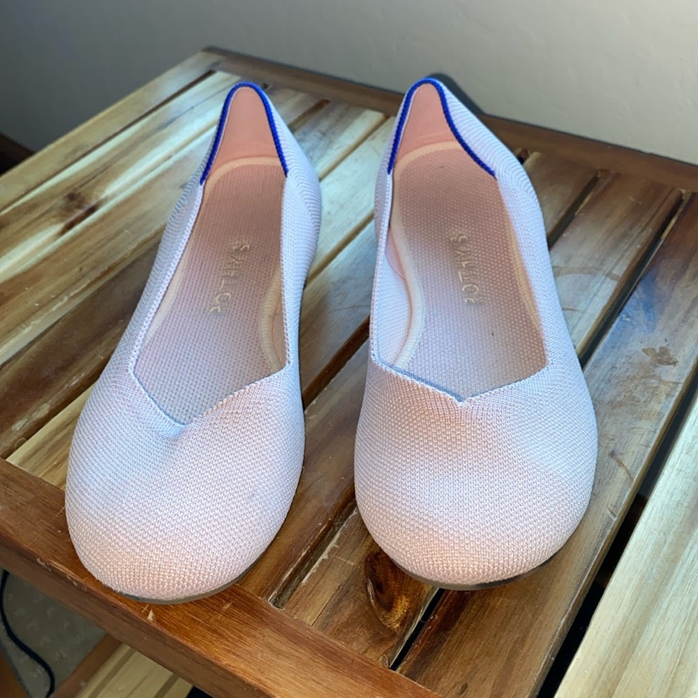 Pink Rothy’s round toe flats size 8